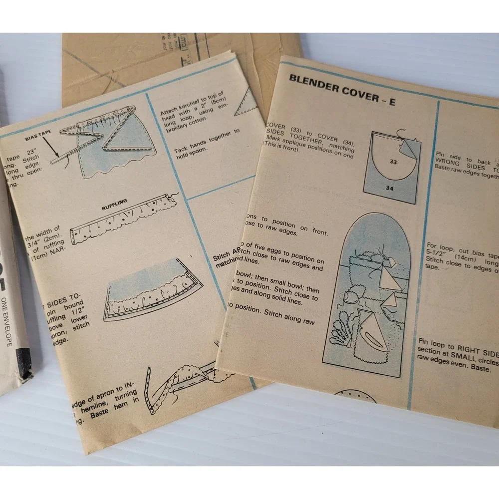 McCall's Sewing Pattern 6365 Vintage Kitchen Accessories Apron 1978 Uncut